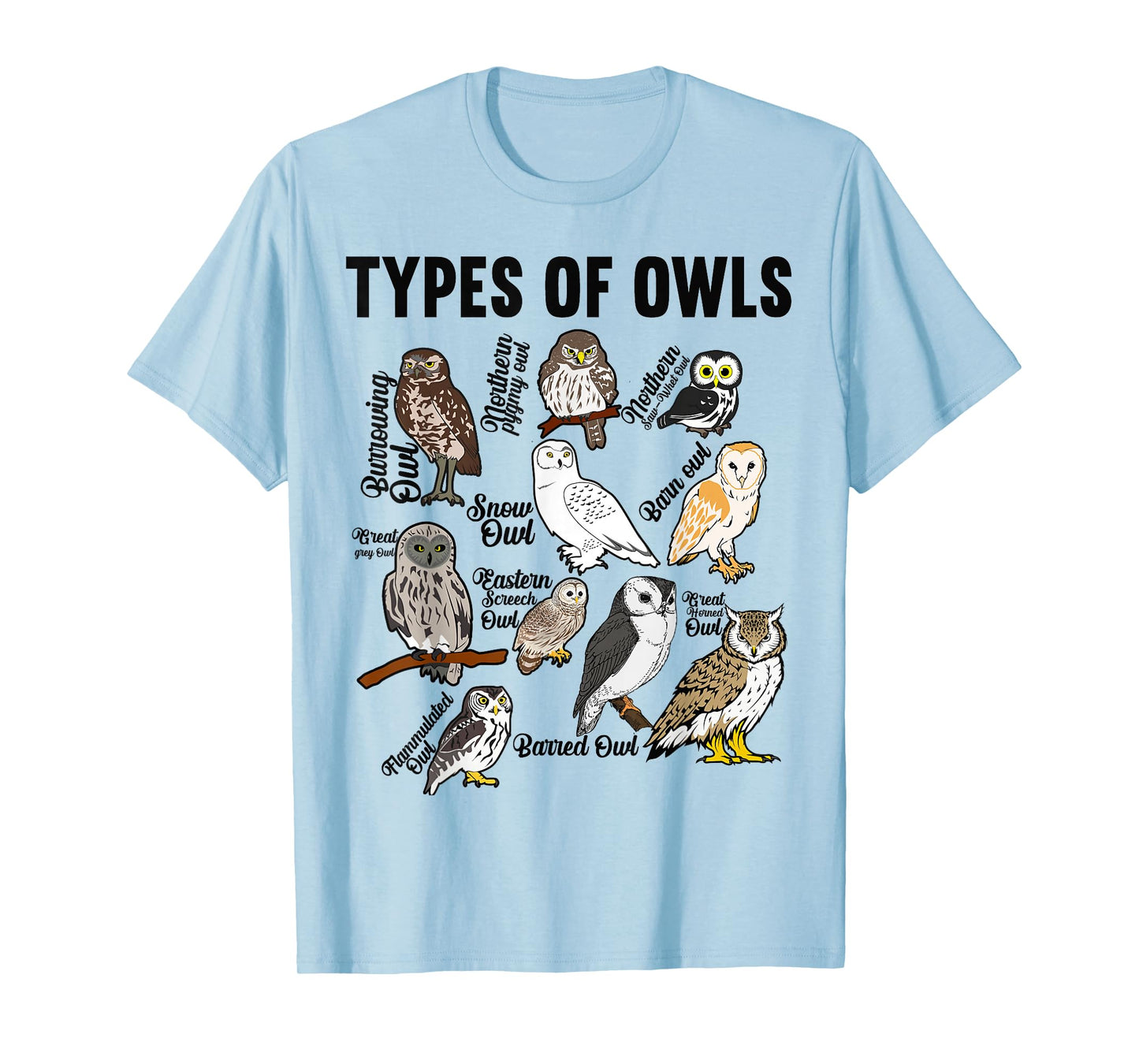 Types of Owls Owl T-Shirt