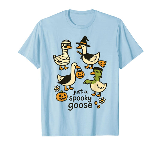 Just A Spooky Goose Funny Halloween Cartoon T-Shirt