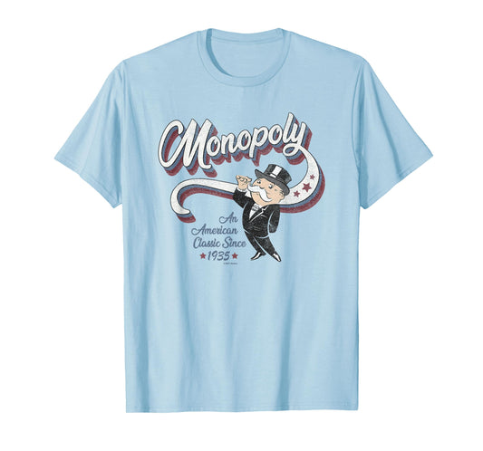 Hasbro Monopoly Americana 3D Logo Monopoly Man Classic T-Shirt