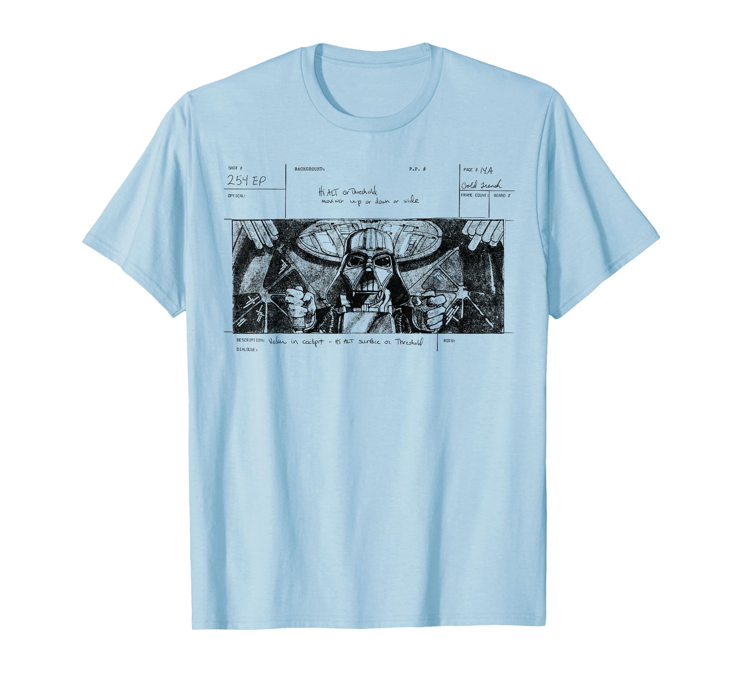 Star Wars A New Hope Darth Vader Storyboard Concept Art T-Shirt