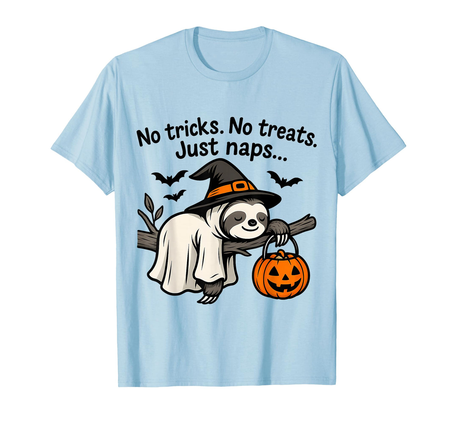 Funny Halloween Sloth Sleeping No Trick Or Treat Just Nap T-Shirt