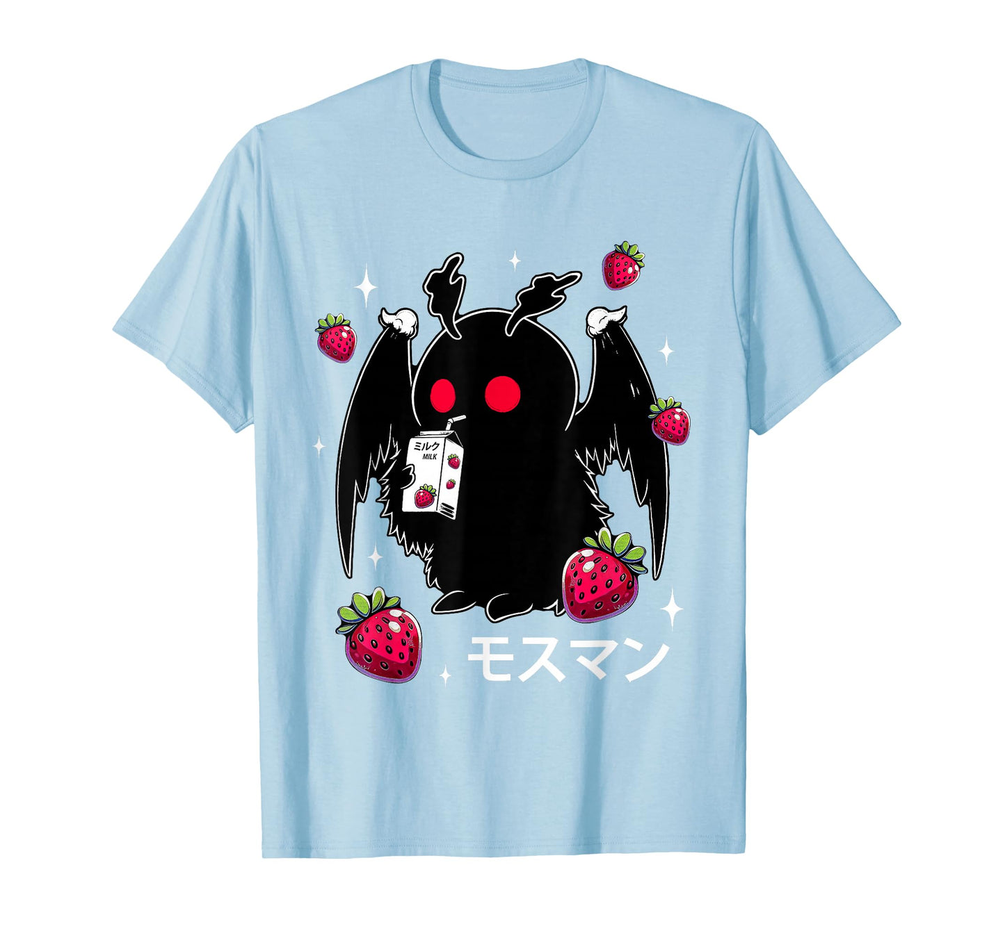 Mothman Cryptid Kawaii Strawberry Milk Shake Carton T-Shirt