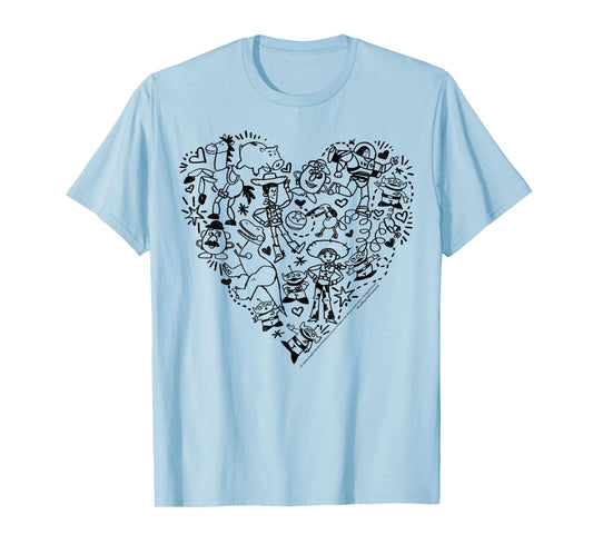 Disney Pixar Toy Story Characters Heart Fill T-Shirt