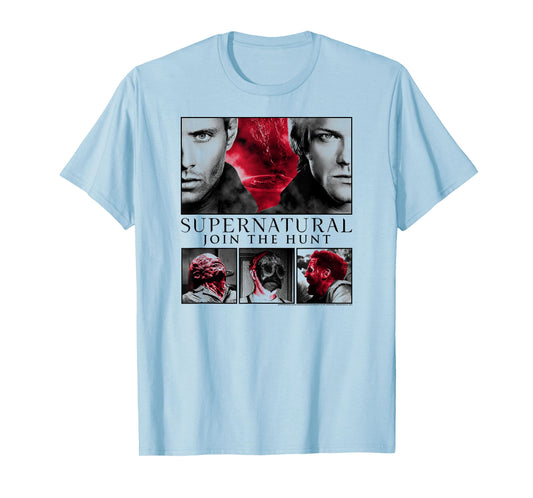 Supernatural Black and White Monster Image Collage TV Show T-Shirt