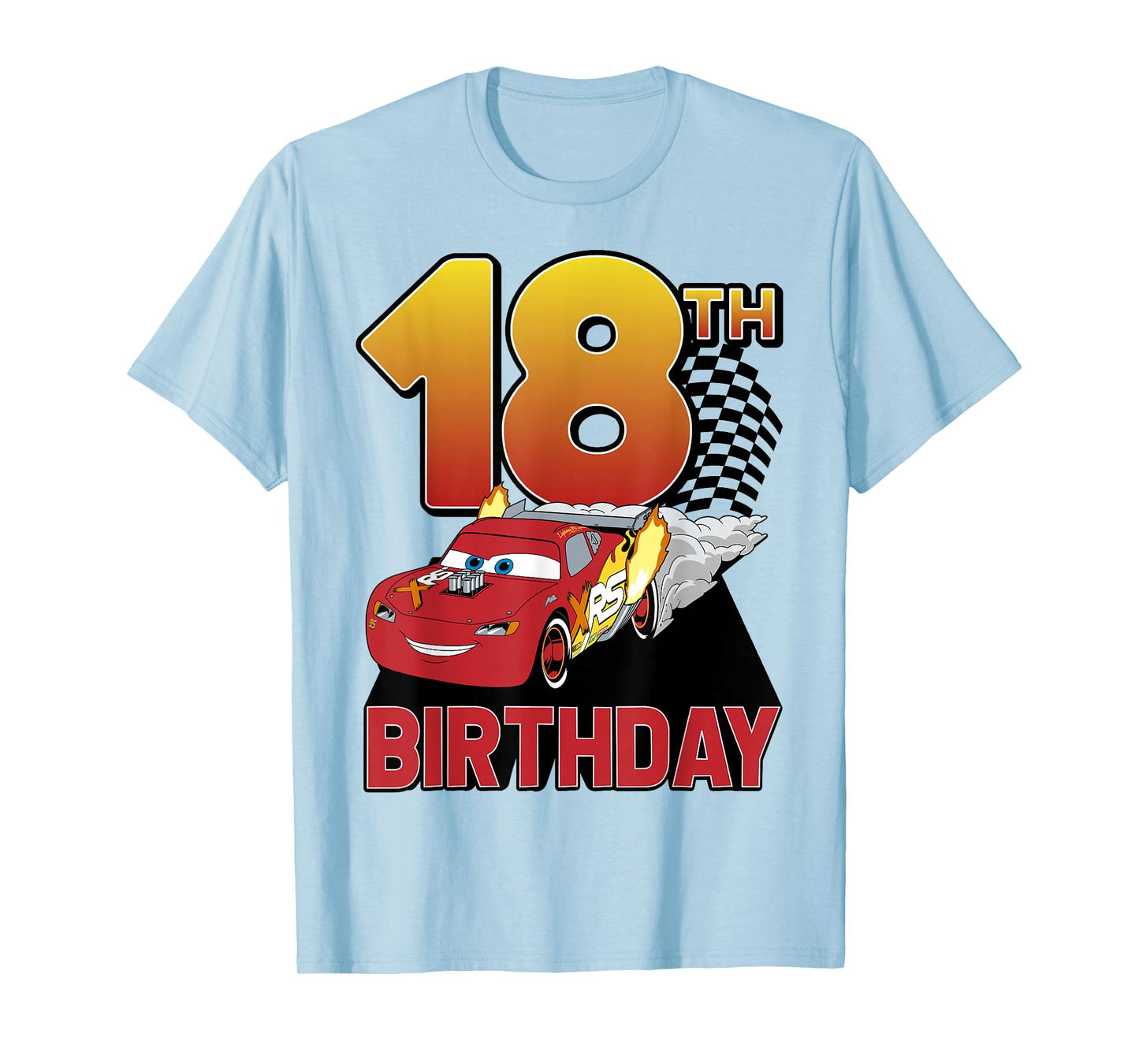 Disney Pixar Cars 18th Birthday Racer McQueen Graphic Tee T-Shirt