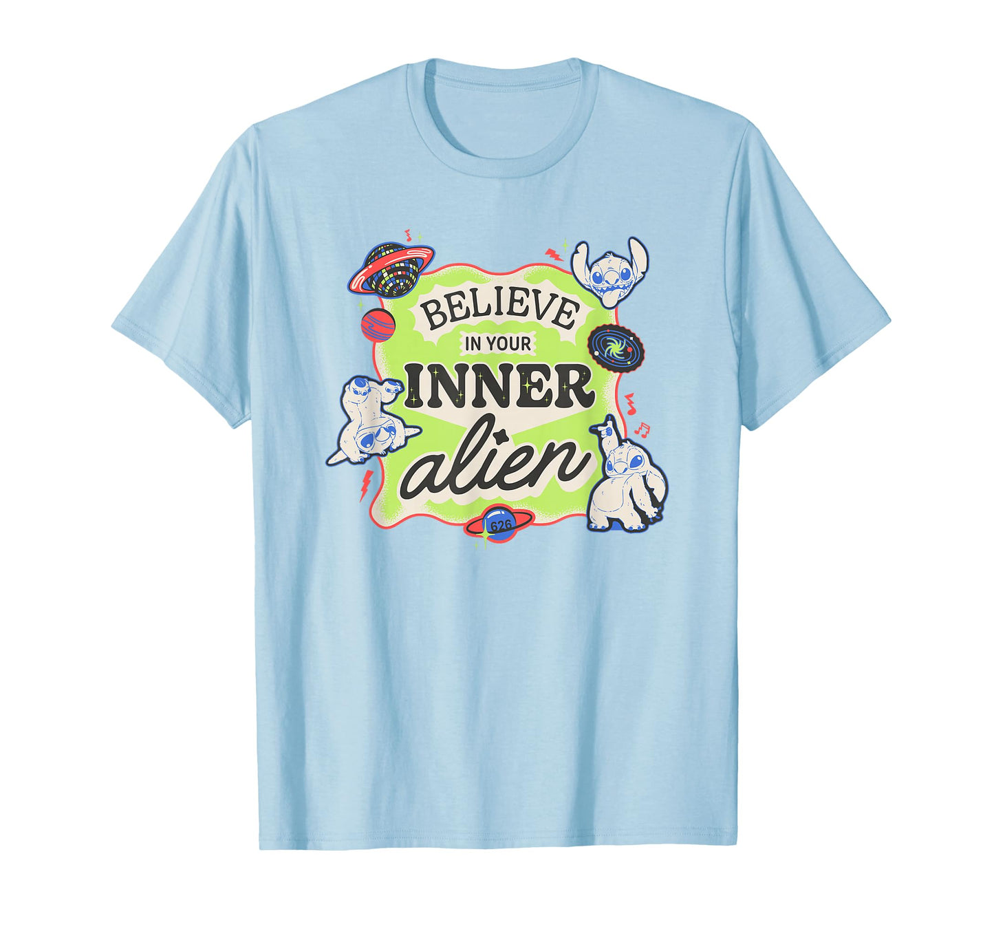 Disney Lilo & Stitch Believe In Your Inner Alien Retro Logo T-Shirt