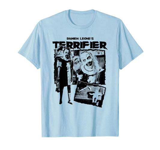 Terrifier Little Pale Girl Creepy Collage Horror Movie T-Shirt