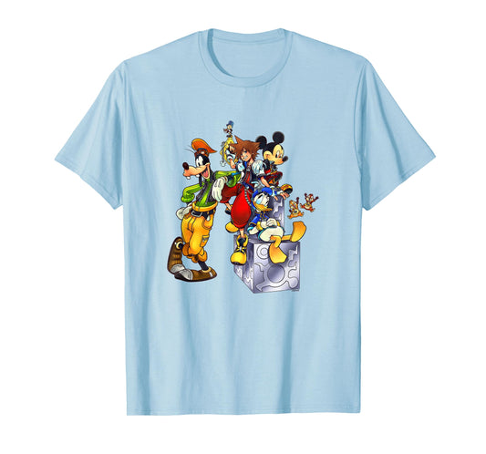 Disney Kingdom Hearts Goofy Mickey & Donald Sora Block Shot T-Shirt