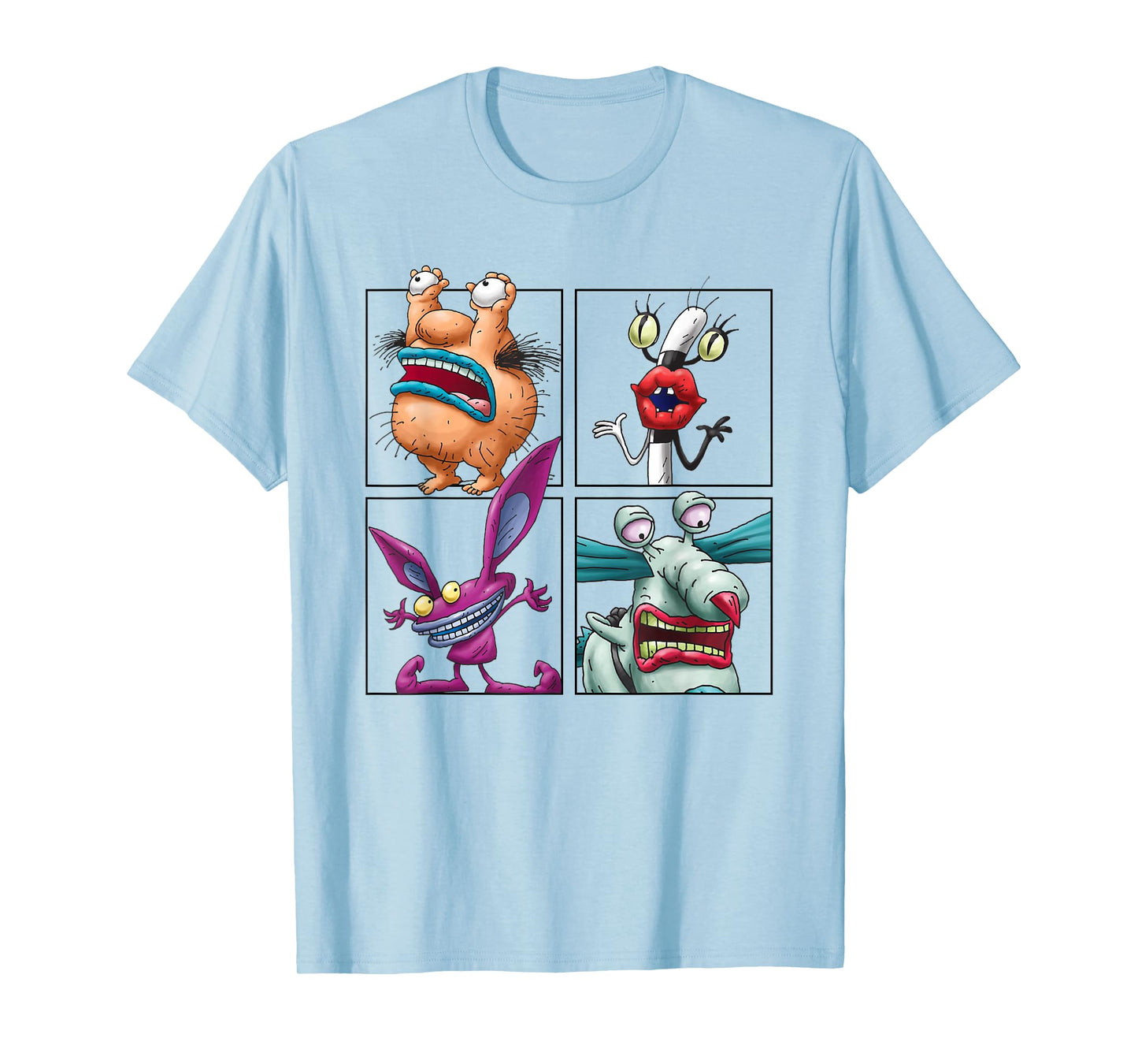 Aaahh!!! Real Monsters Front Back Character Grid Nickelodeon T-Shirt