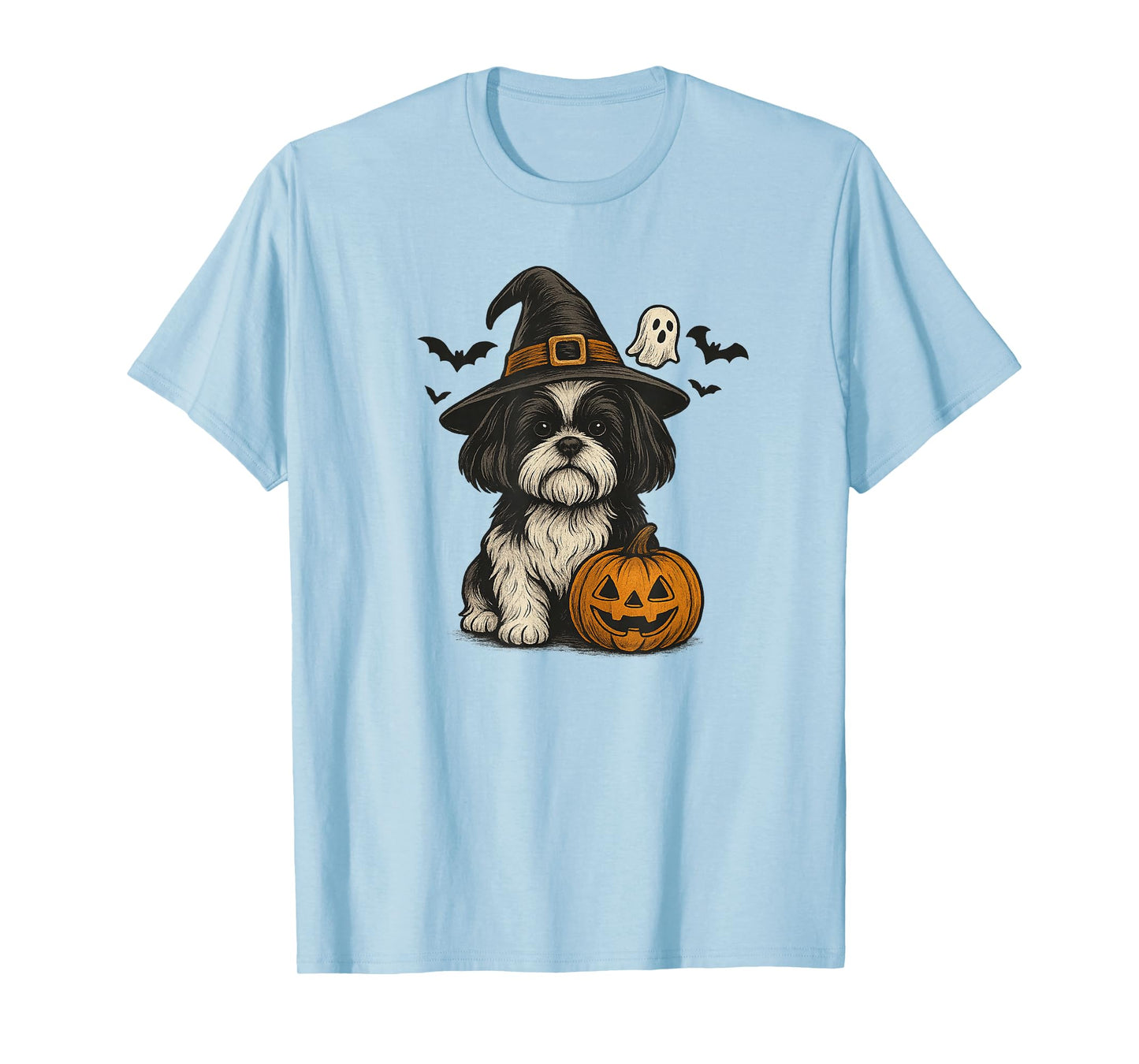 Cute Halloween Themed Shih Tzu Dog T-Shirt