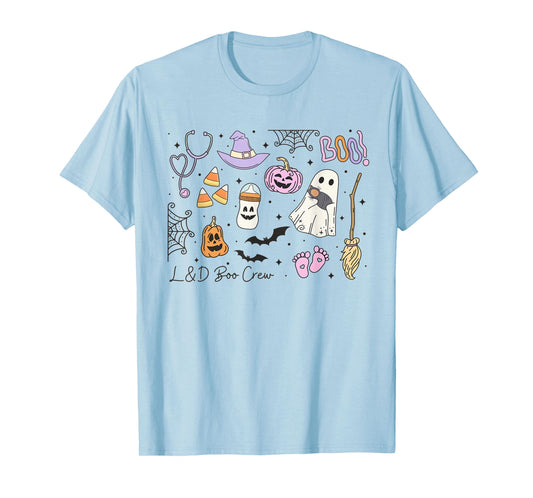 Labor and Delivery Nurse Halloween Pumpkin Ghost Autumn Fall T-Shirt