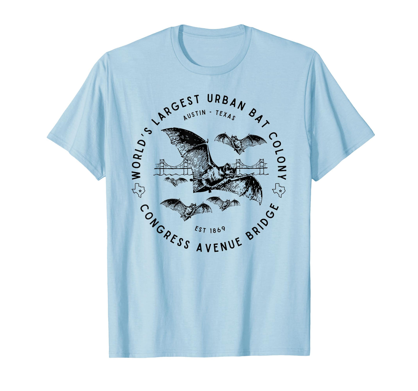 Congress Ave Bridge Austin Texas World's Largest Bat Colony T-Shirt