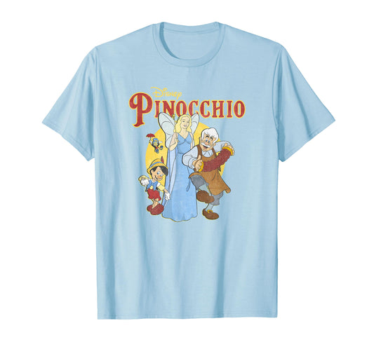 Disney Pinocchio Vintage Classic Group Movie Poster T-Shirt