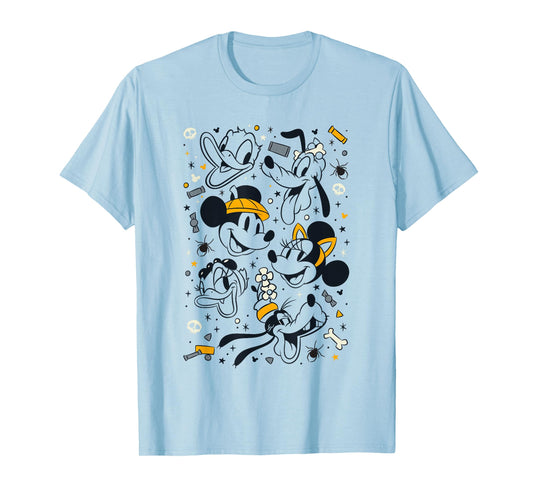 Disney Mickey And Friends Halloween Candy Spooky Group Icons T-Shirt