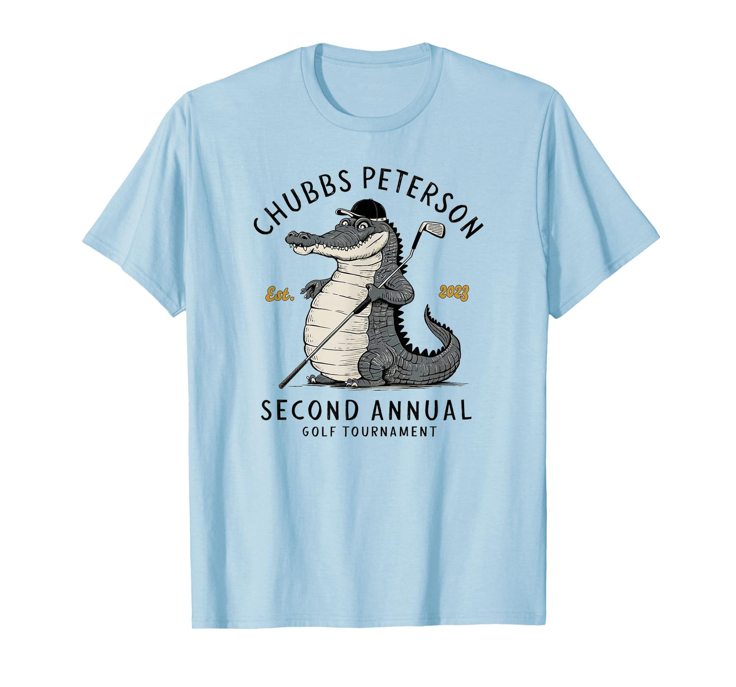 Sporty GolfGator Brands Chubbs Peterson Golf Tournament 2023 2nd Annual Unisex-Adults White Short Sleeve Classic Fit T-Shirt