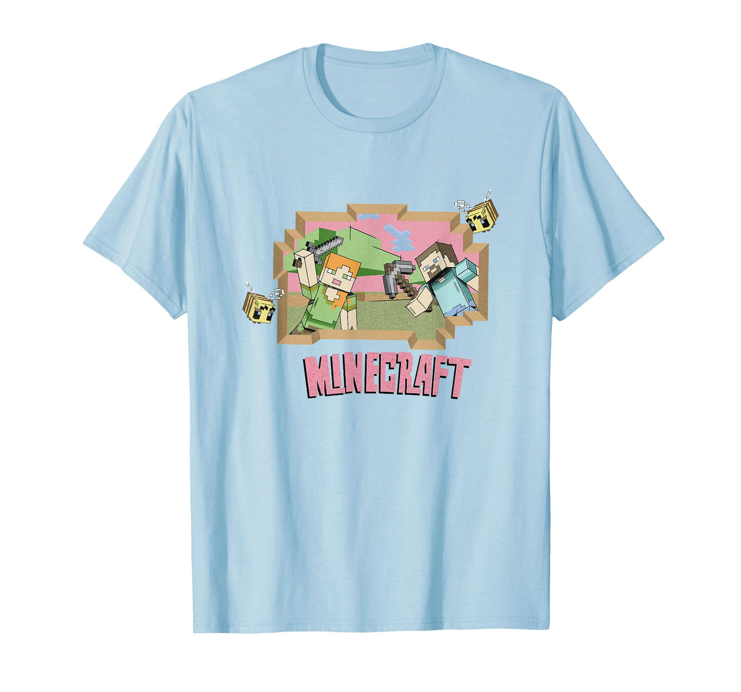 Minecraft Steve & Alex On An Adventure Vintage T-Shirt
