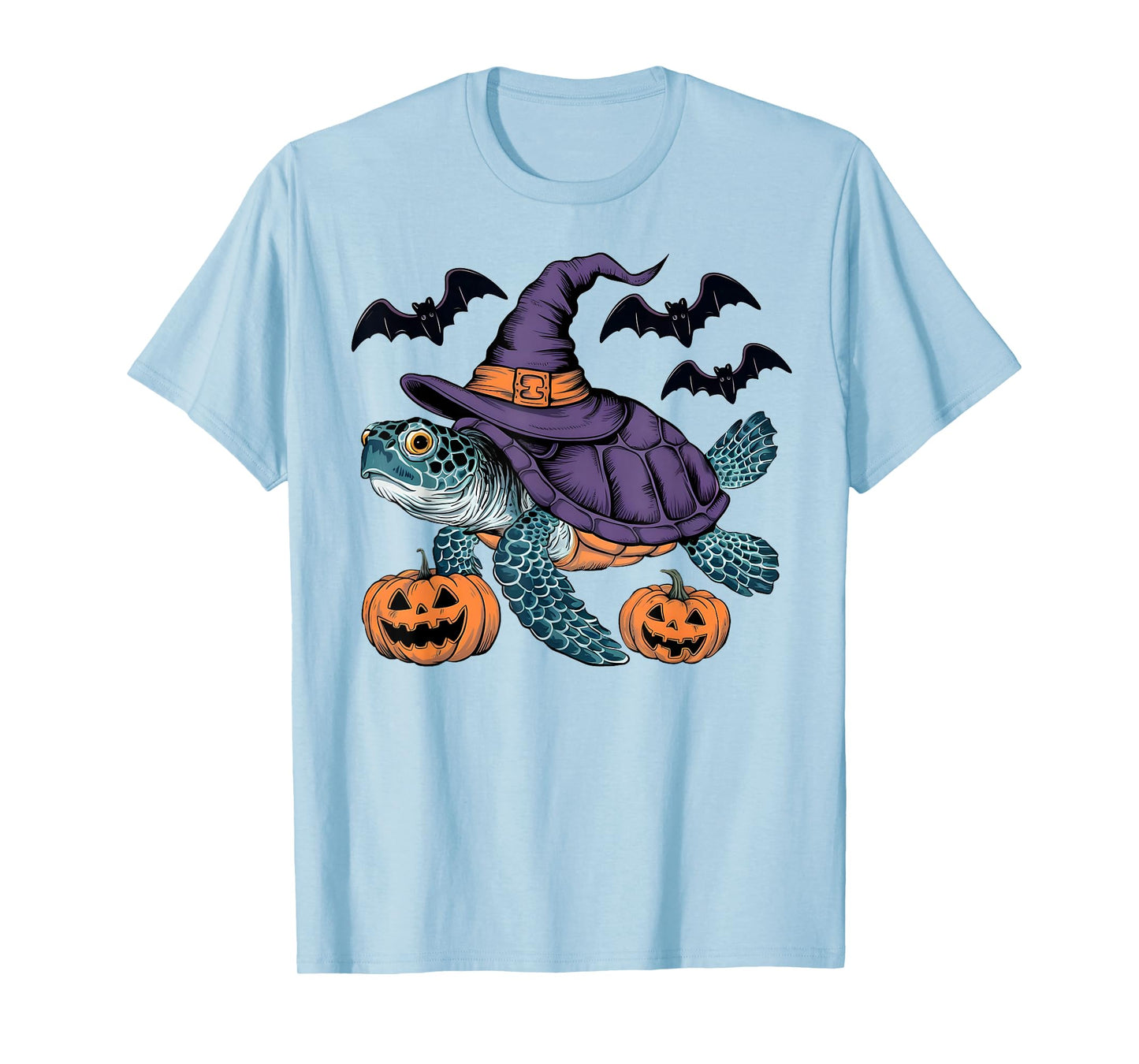 Pumpkin Bat Witch Costume Sea Turtle Halloween T-Shirt