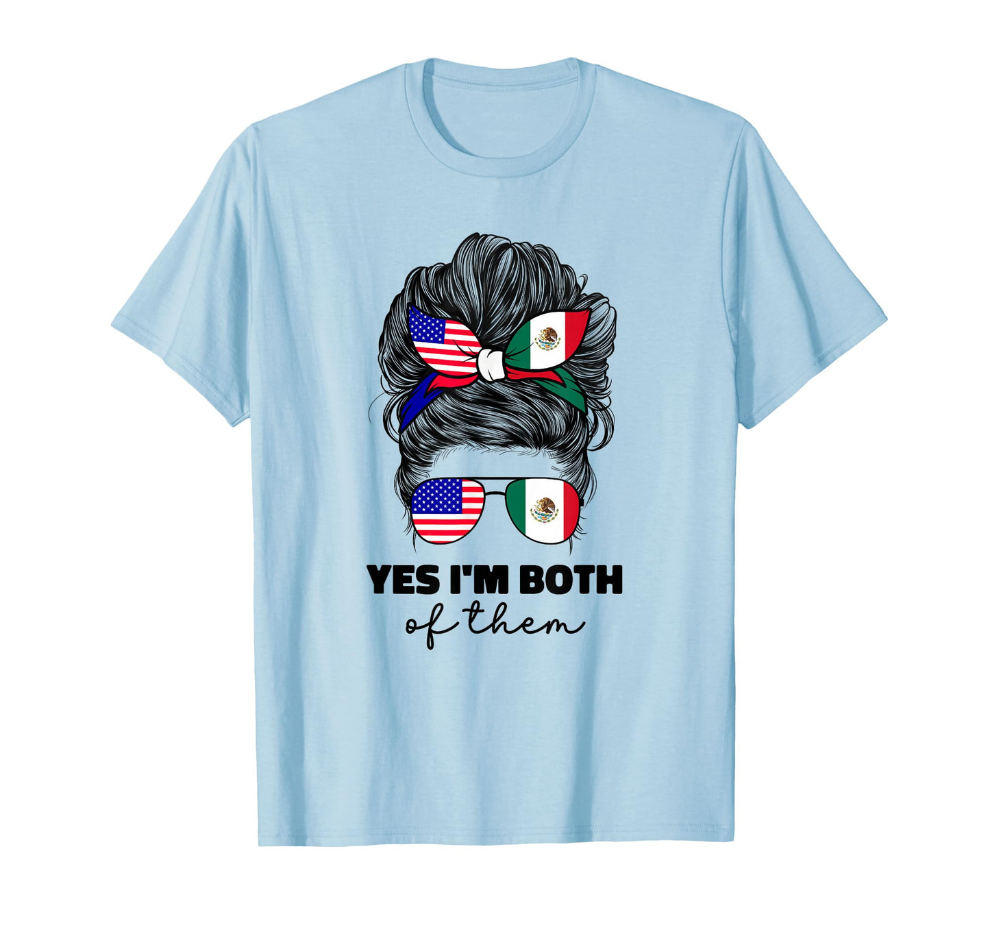 Half Mexican and American Mexico America USA Flag Girl Women T-Shirt