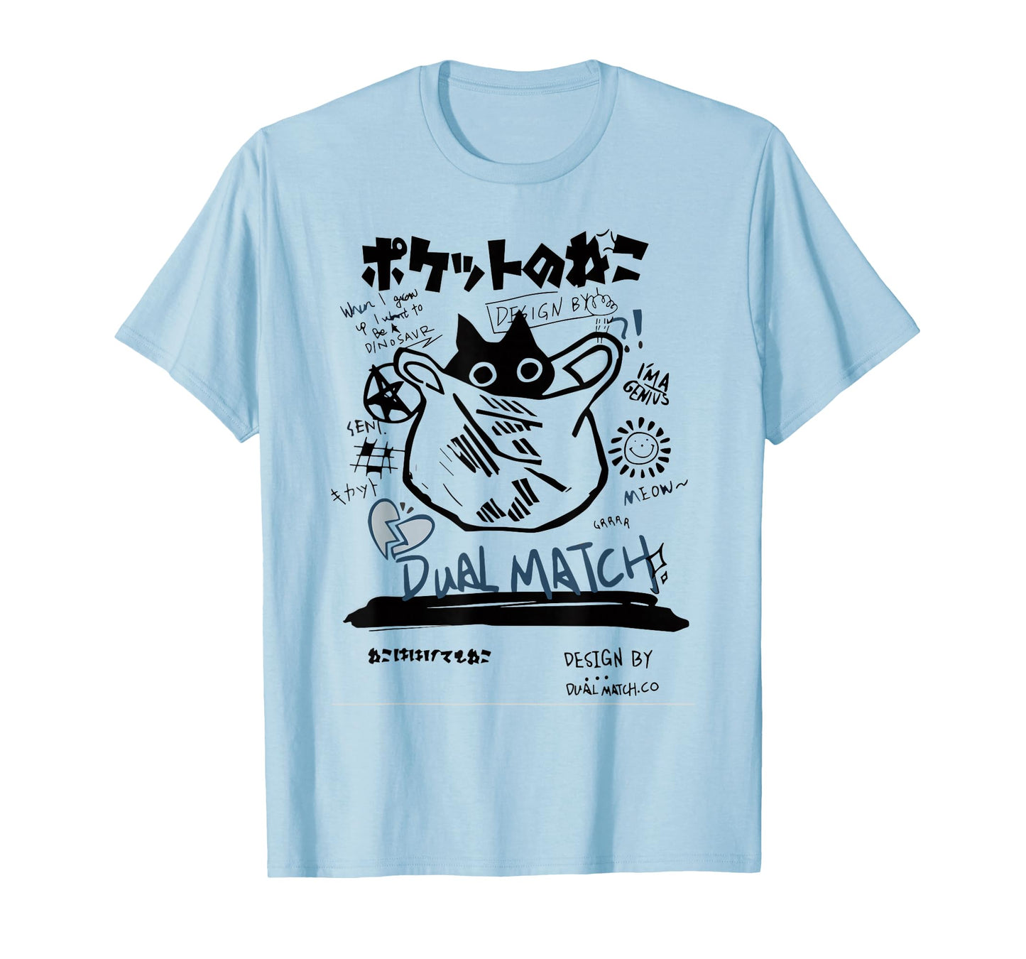 Cute Kawaii Tuxedo Cat Manga Art Harajuku Aesthetic T-Shirt