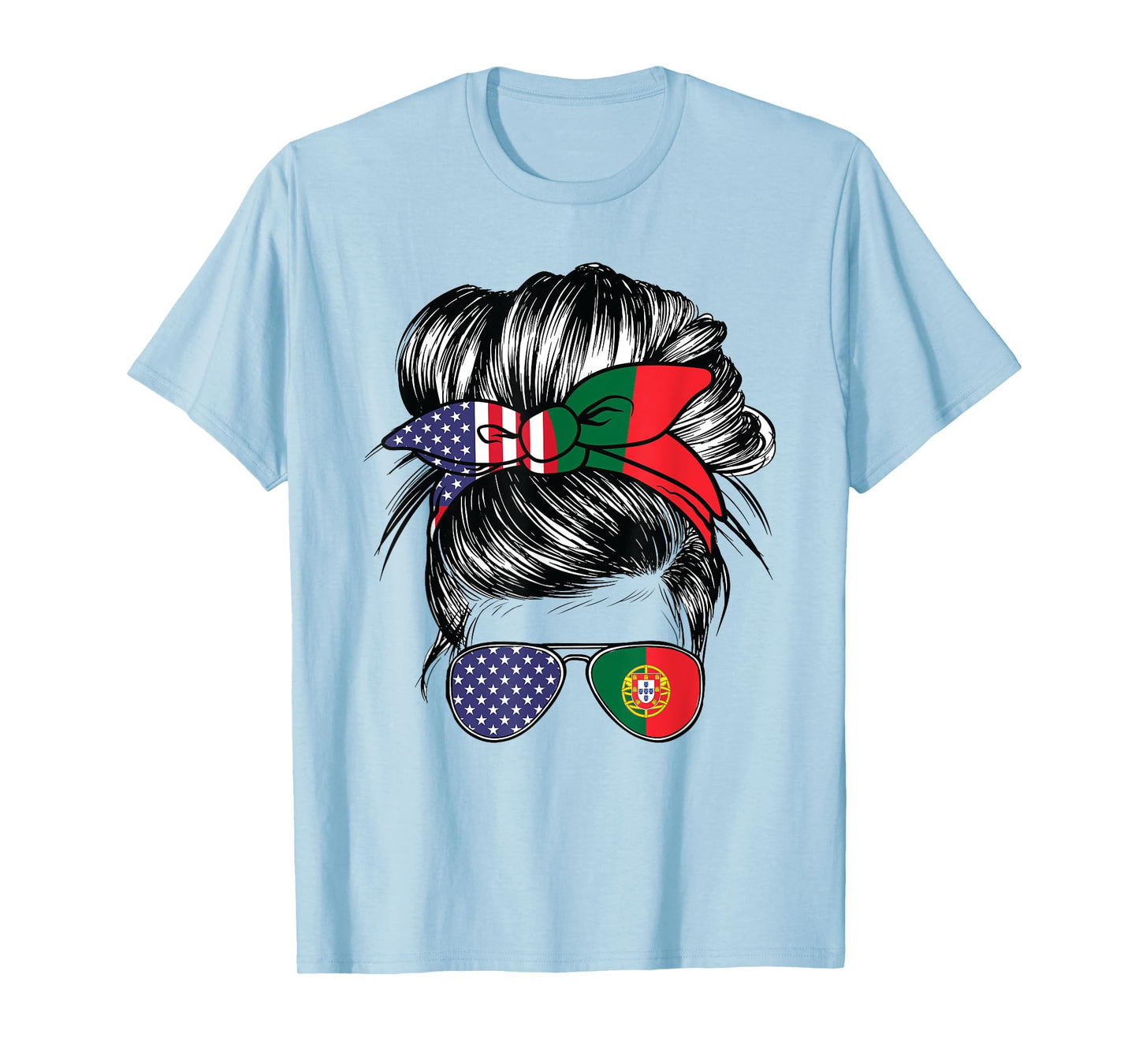 Portugal Flag American Women Girl USA Heritage Portuguese T-Shirt