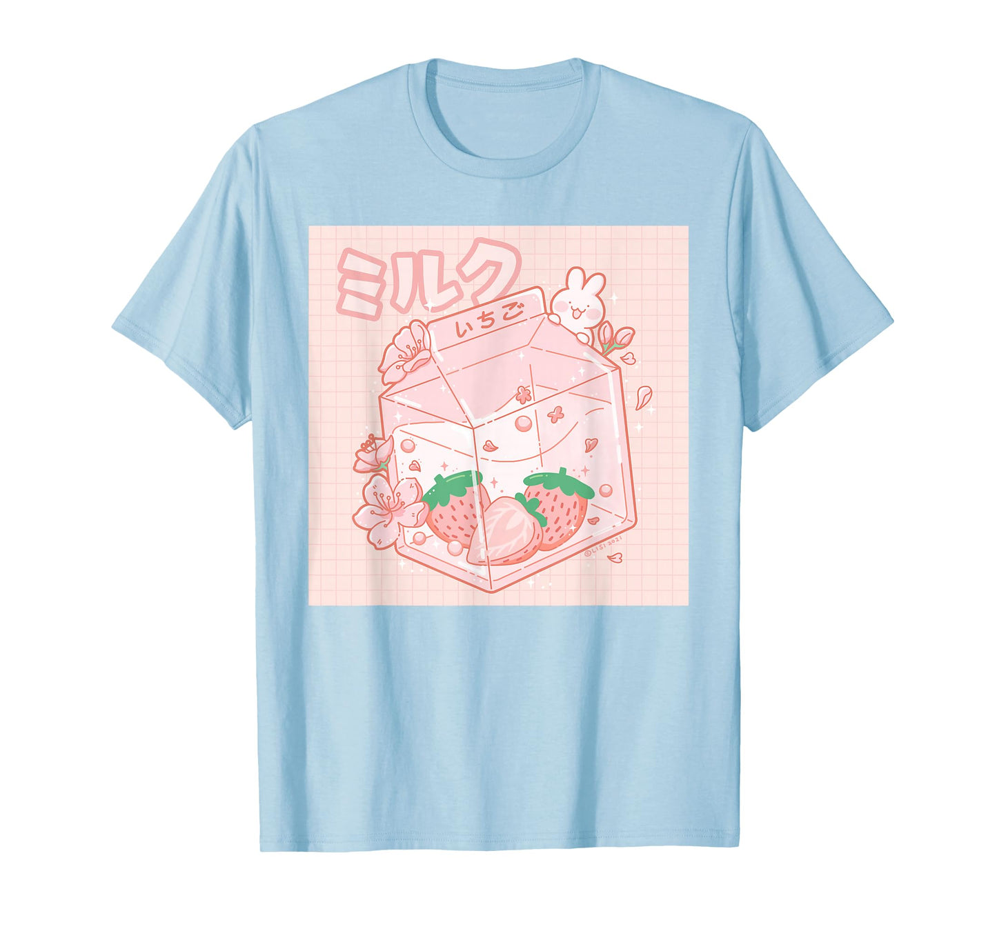 Strawberry Milk Japanese Kawaii Anime Aesthetic Pink T-Shirt