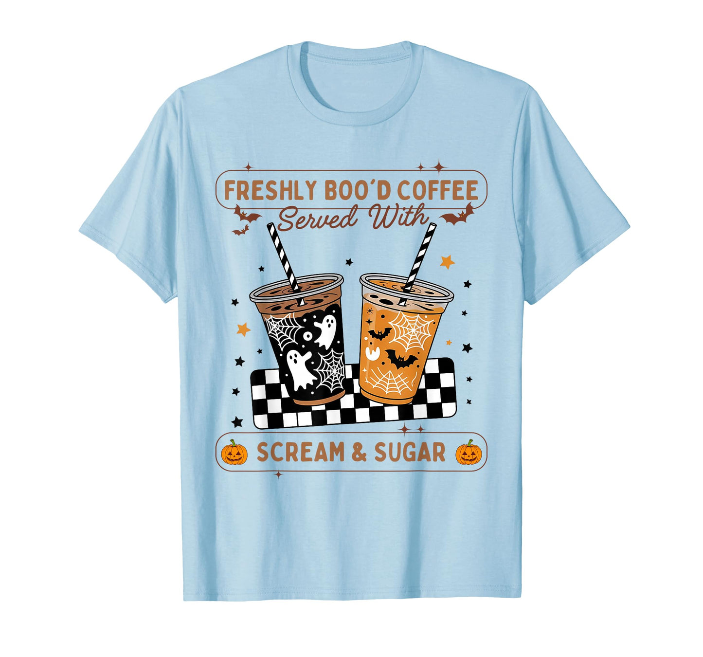 Funny Freshly Boo'd Coffee Spooky Halloween Ghost Barista T-Shirt
