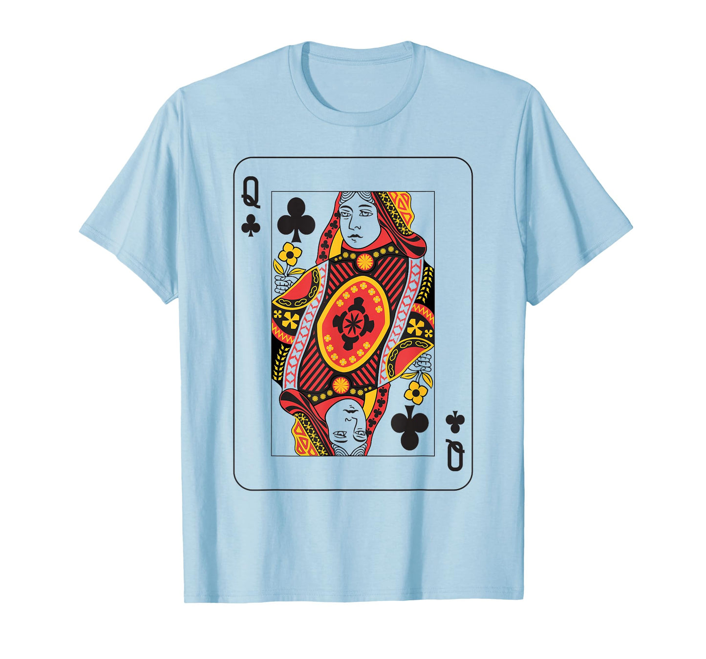 Queen of Clubs | Deck of Cards Front and Back Group Costume T-Shirt