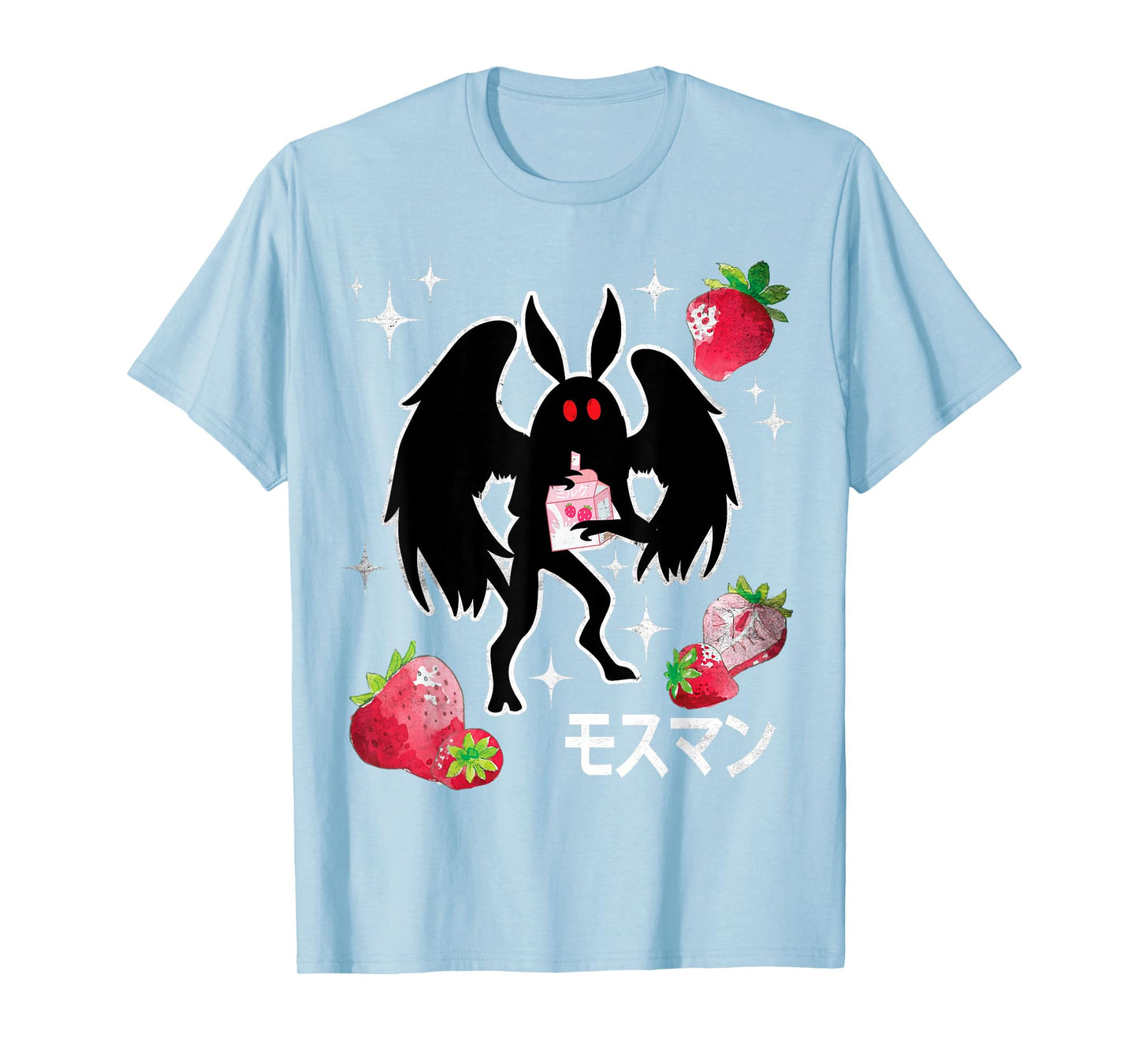 Mothman Kawaii Strawberry Milk Shake Carton T-Shirt