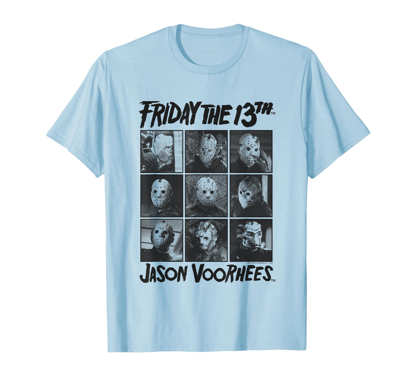 Friday The 13th Jason Black and White Grid Horror Movie T-Shirt