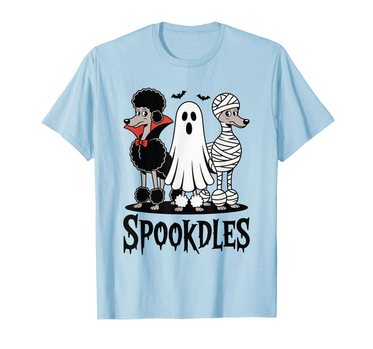 Spookdles Funny Halloween Poodle Costume Pun Dog Lover T-Shirt