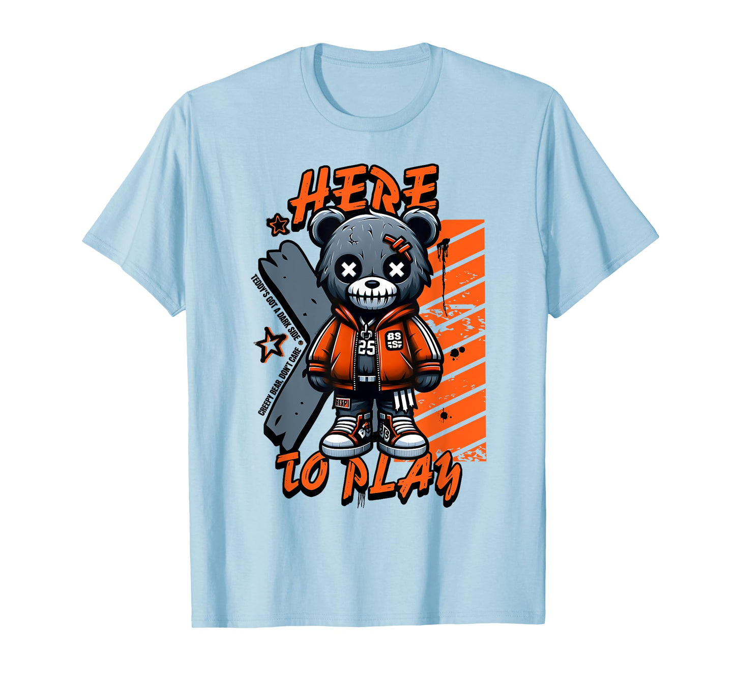 Scary Cute Teddy Bear Here to Play Pastel Goth Style Creepy T-Shirt