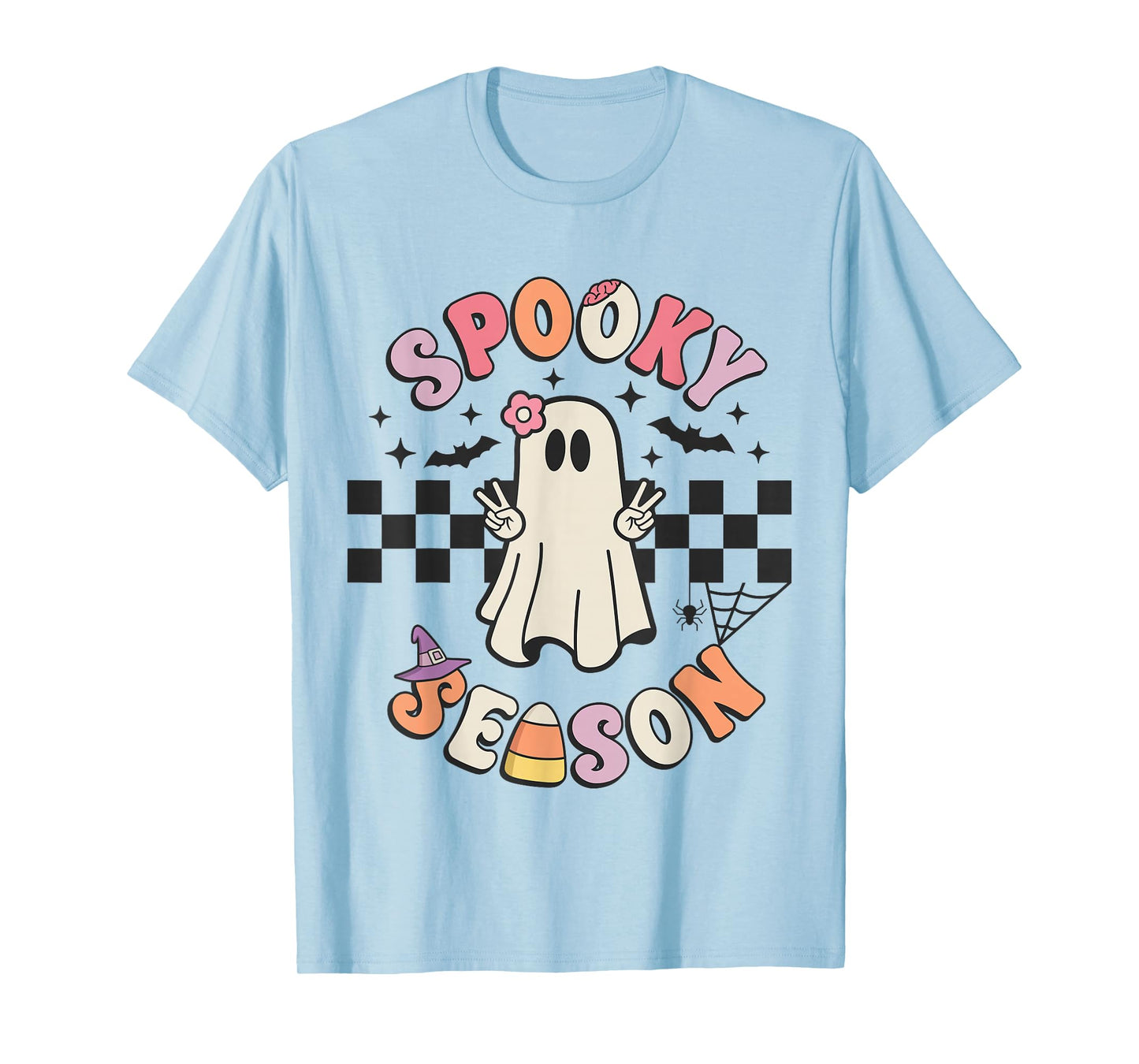 Spooky Season Retro Happy Halloween Ghost Women Toddler Girl T-Shirt