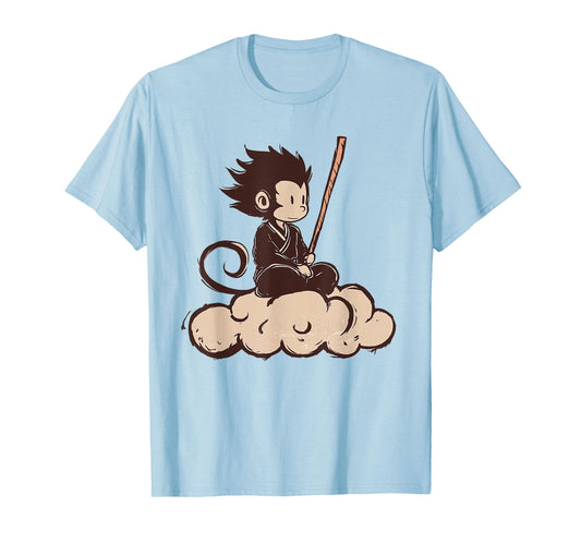 Sun Wukong on Cloud Monkey King Chinese Legend Martial Arts T-Shirt