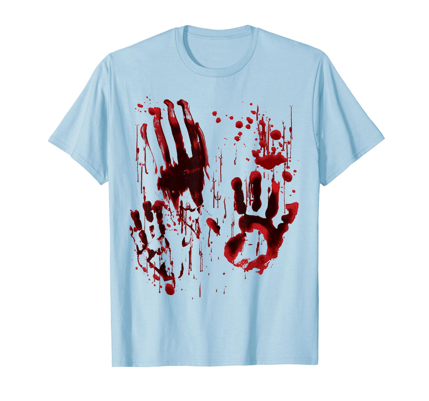 Blood Splatter Blood Stained Bloody Hand Print Zombie Horror T-Shirt