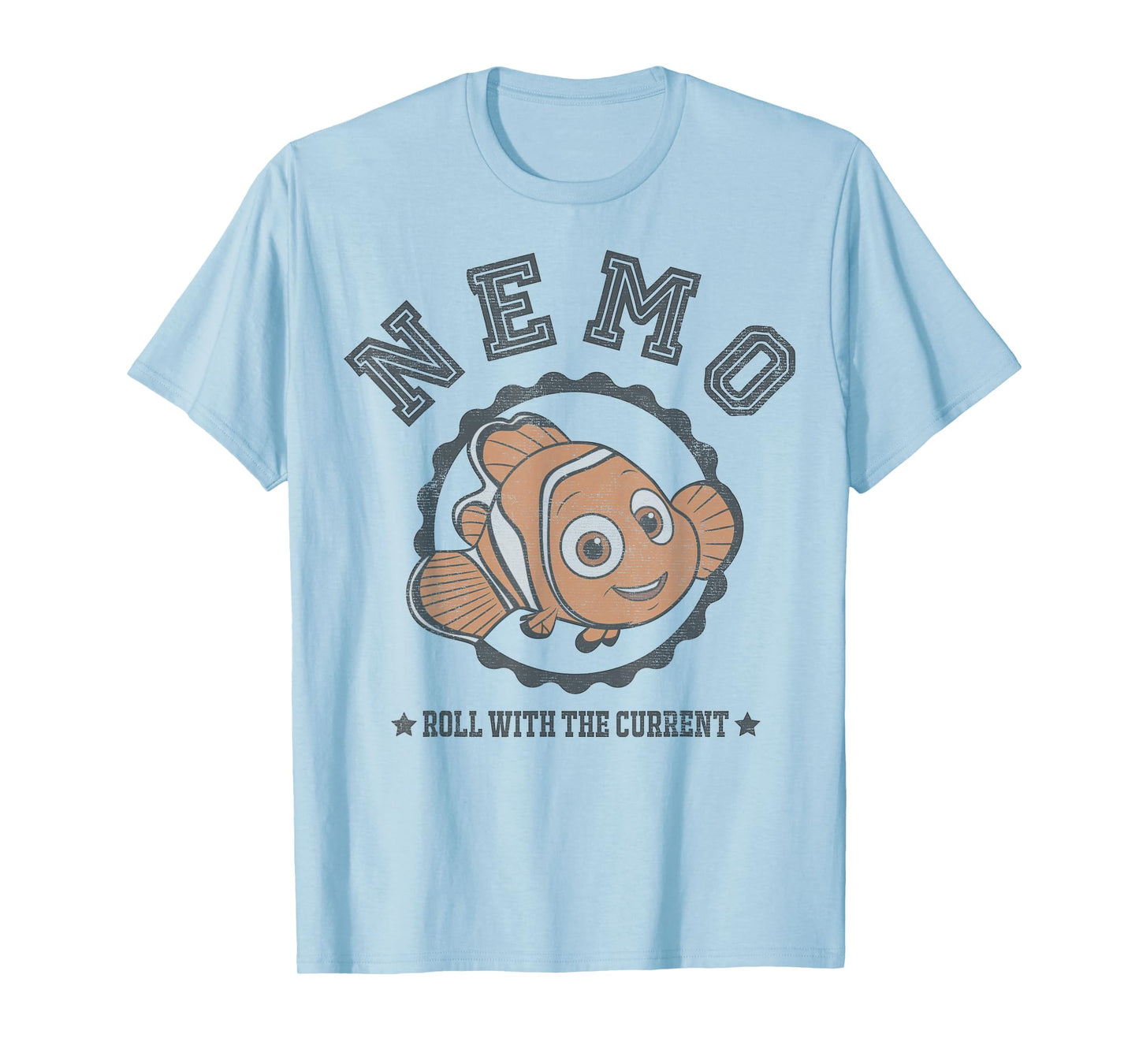 Disney Pixar Finding Dory Nemo Roll with The Current Logo T-Shirt