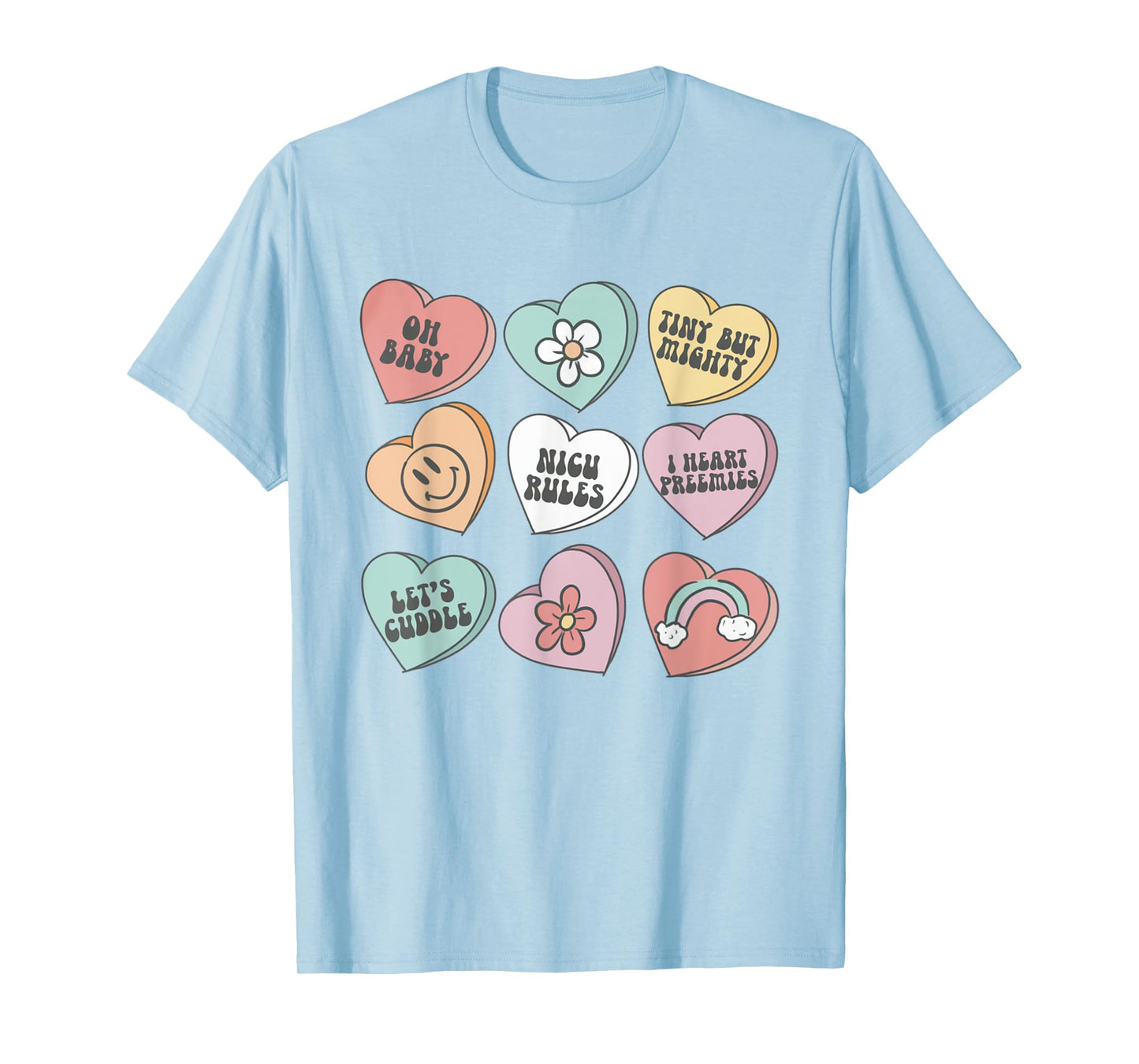 NICU Nurse Valentine's Day Heart Candy Neonatal ICU Nurse T-Shirt