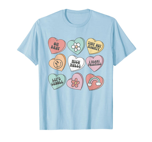 NICU Nurse Valentine's Day Heart Candy Neonatal ICU Nurse T-Shirt