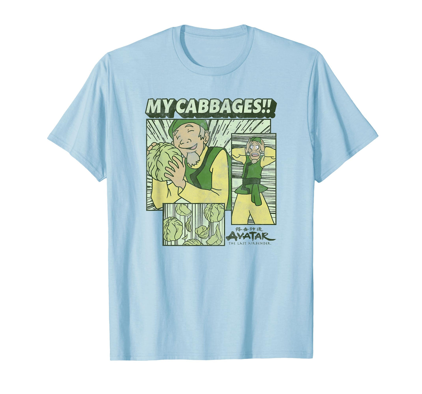 Avatar: The Last Airbender Cabbage Merchant Panels Short Sleeve T-Shirt