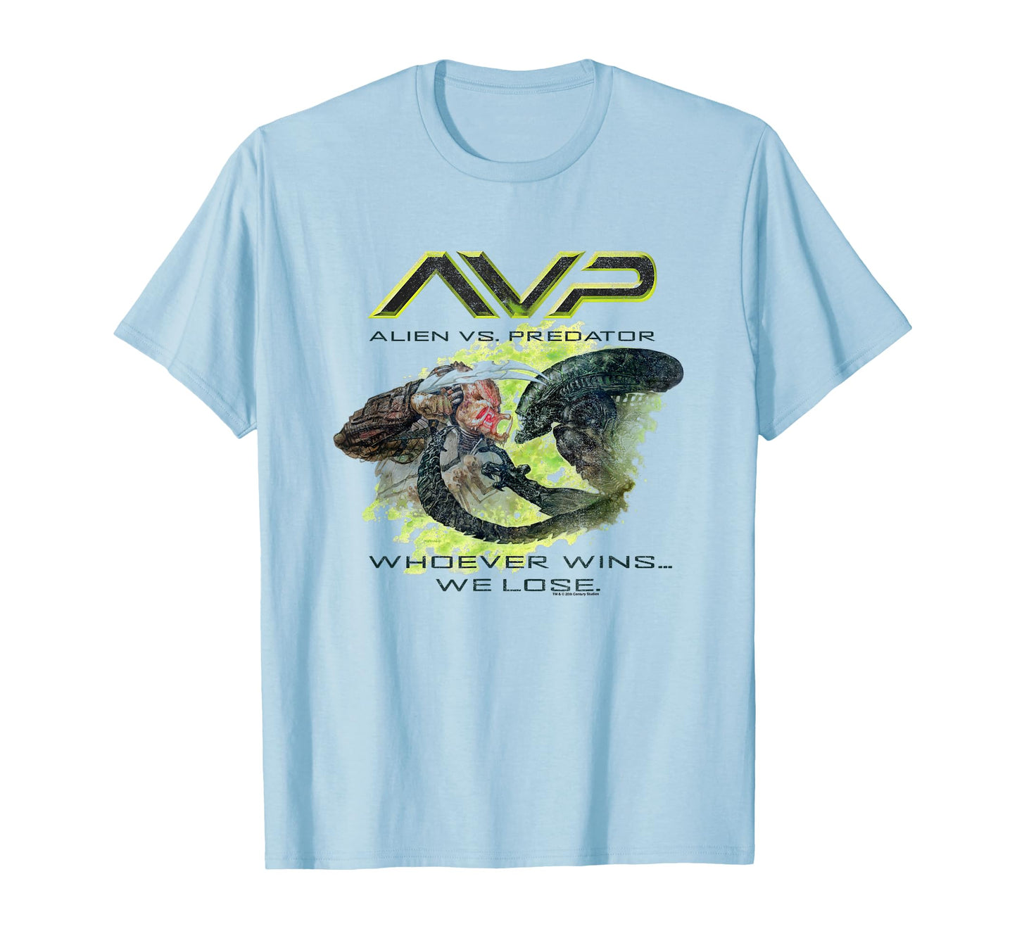 Alien Vs Predator Fighting Whoever Wins We Lose Big Poster T-Shirt