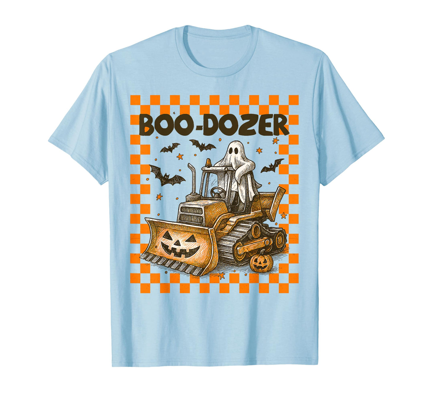 Bulldozer Halloween Boo Dozer Construction Truck Boy Kids T-Shirt