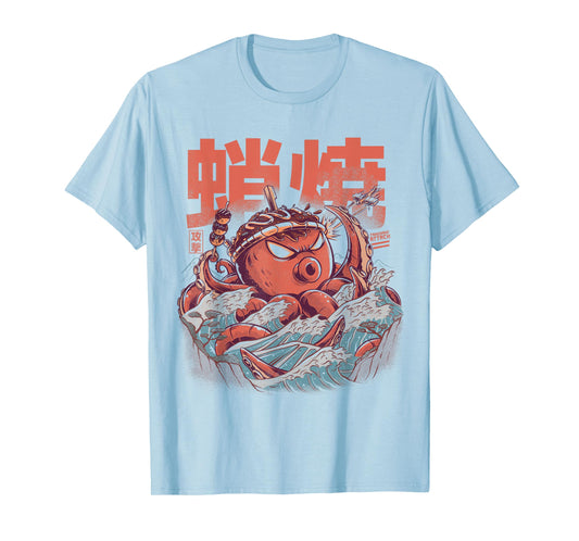 Takoyaki Attack Octopus Kaiju Food Squid Wave Japanese Snack T-Shirt