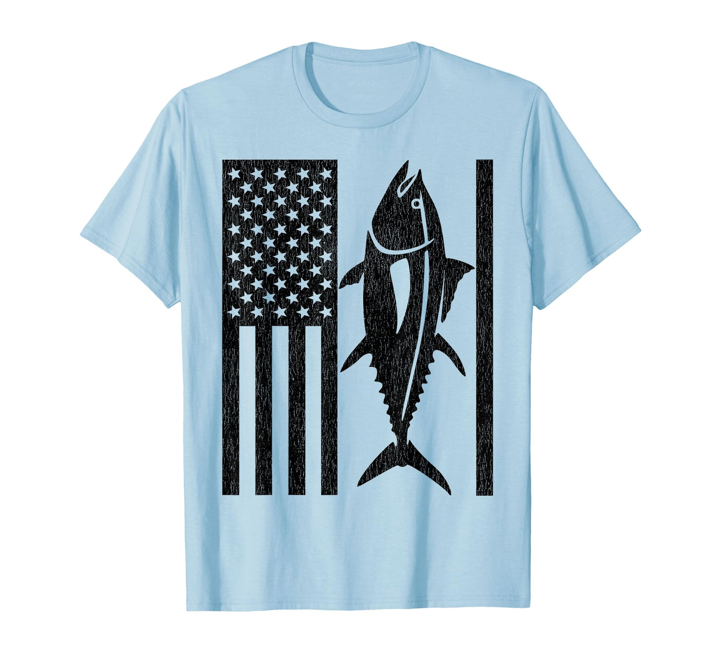 Tuna Fishing - American Flag Bluefin Tuna T-Shirt