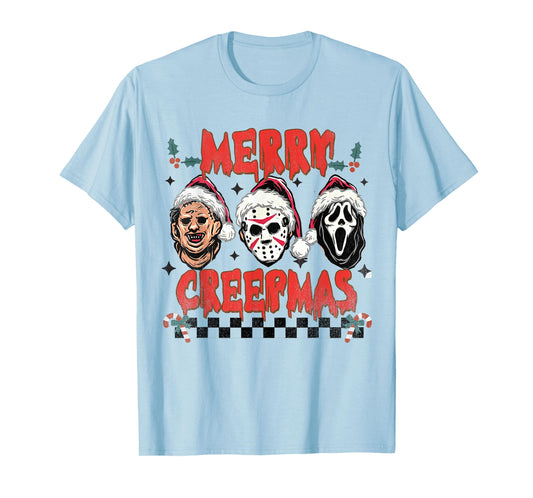 Merry Creepmas - Horror Lovers Christmas Santa T-Shirt