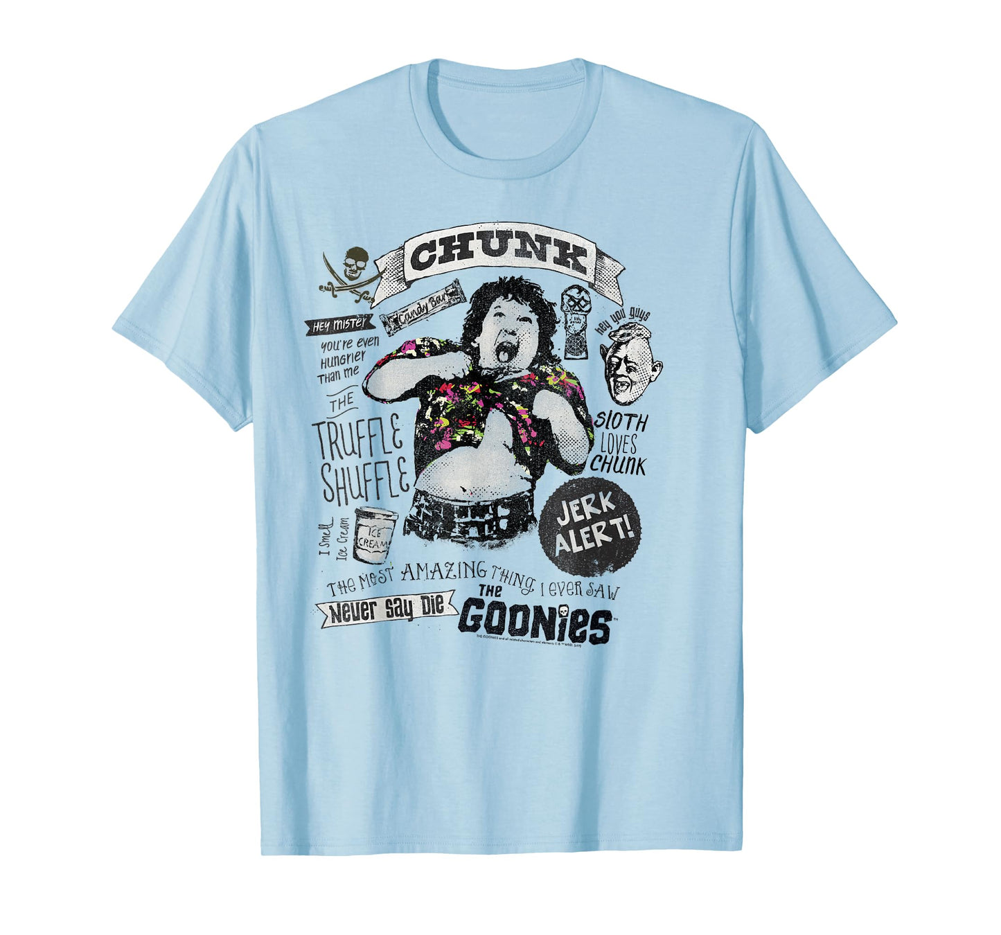 The Goonies Chunk & Sloth Things Text T-Shirt