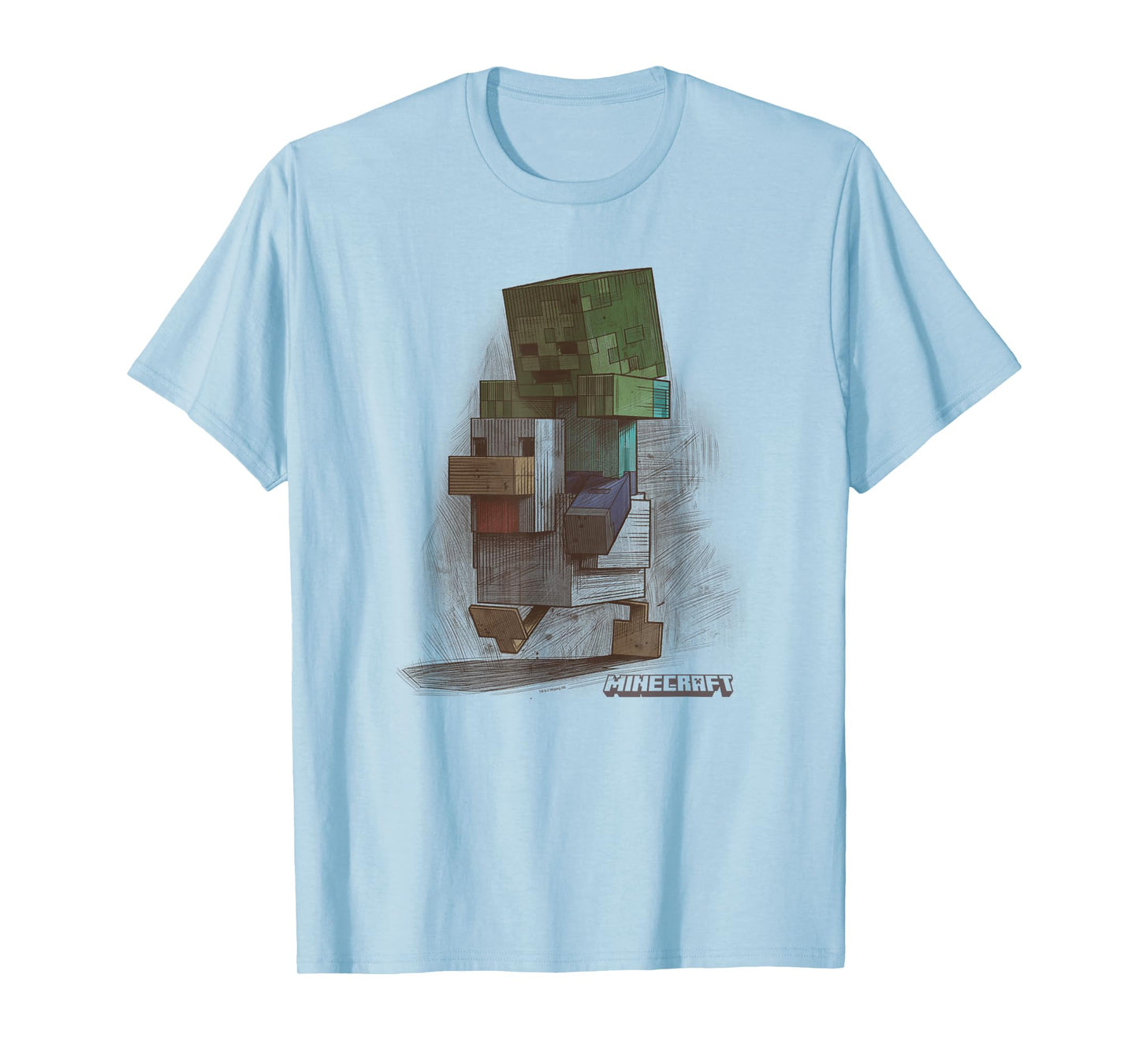 Minecraft Chicken Jockey Vintage Sketch T-Shirt