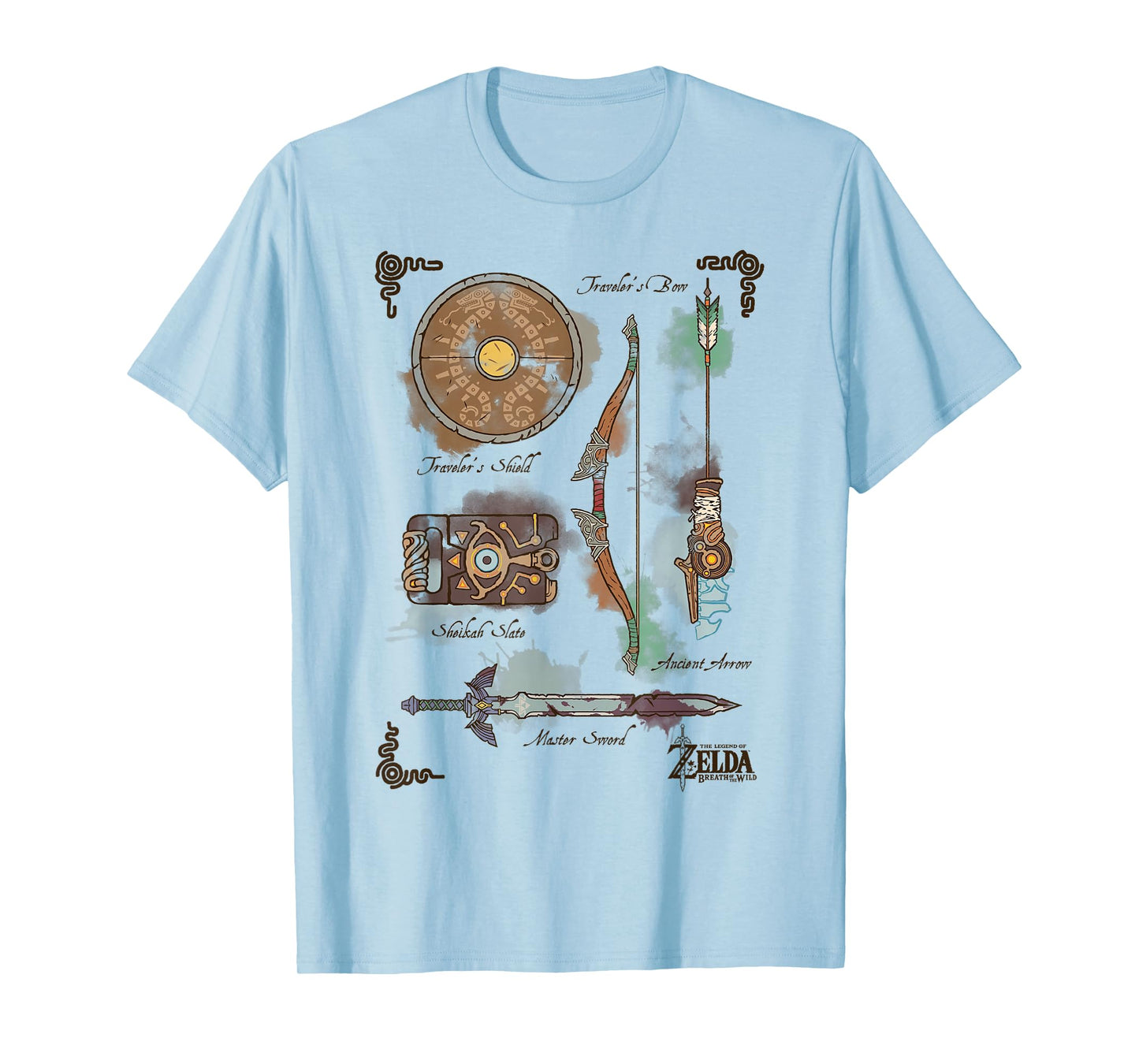 Zelda Breath Of The Wild Link Inventory Graphic T-Shirt T-Shirt