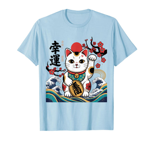 Lucky Maneki-Neko – Japanese Fortune Cat Art T-Shirt