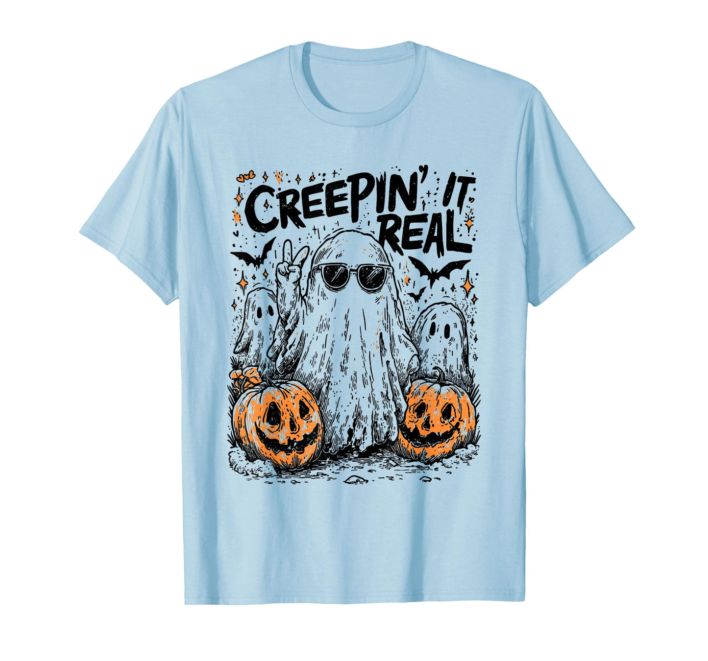 Creepin' It Real Shirt, Funny Ghost Halloween Retro Spooky T-Shirt