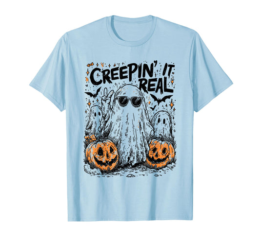 Creepin' It Real Shirt, Funny Ghost Halloween Retro Spooky T-Shirt