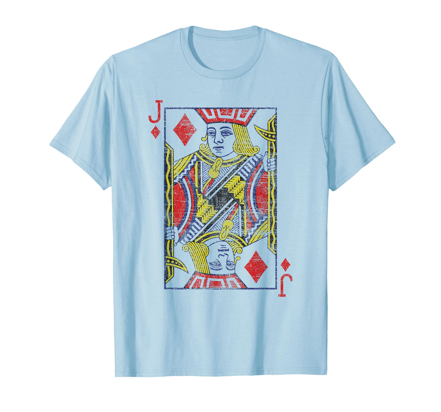 Jack Of Diamonds Playing Card Costume Poker Distressed T-Shirt